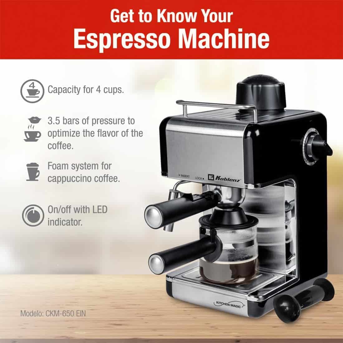 Cafetera Koblenz CKM650EIN-3