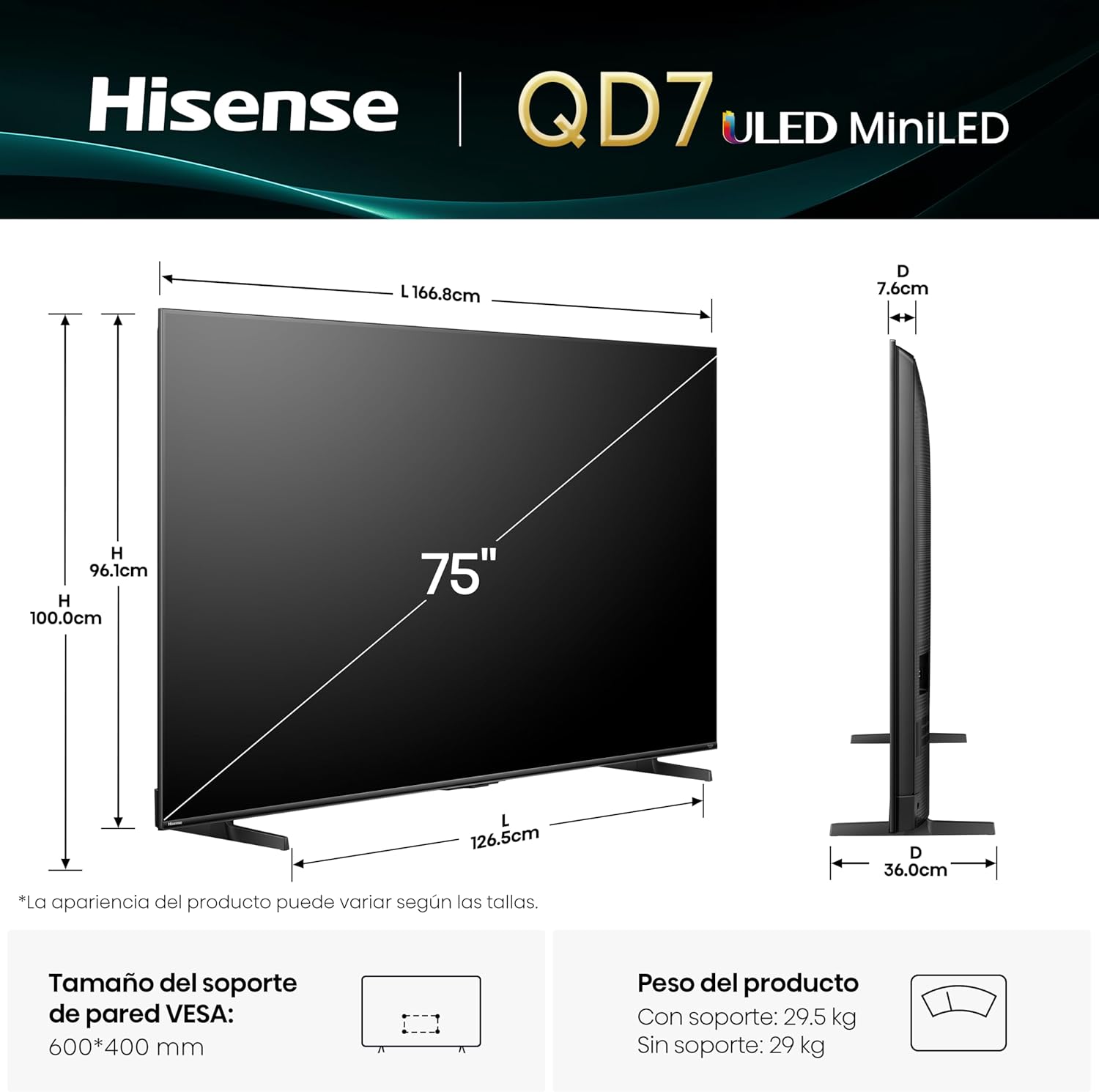 Pantalla Hisense 75QD7QFM-2